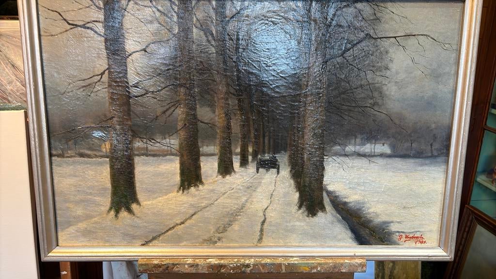 Paysage hivernal, Antiquités & Art, Art | Peinture | Classique, Enlèvement ou Envoi