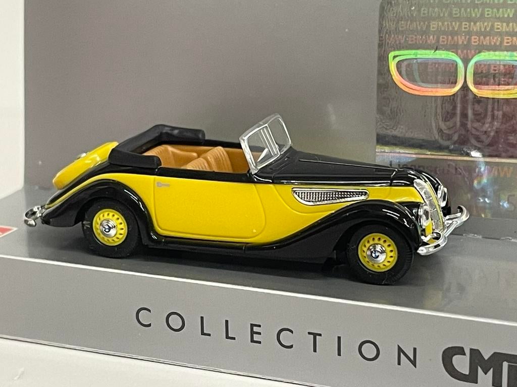 Busch BMW 327 cabrio geel CMD 1:87, Ophalen of Verzenden, Zo goed als nieuw, Auto, Brekina