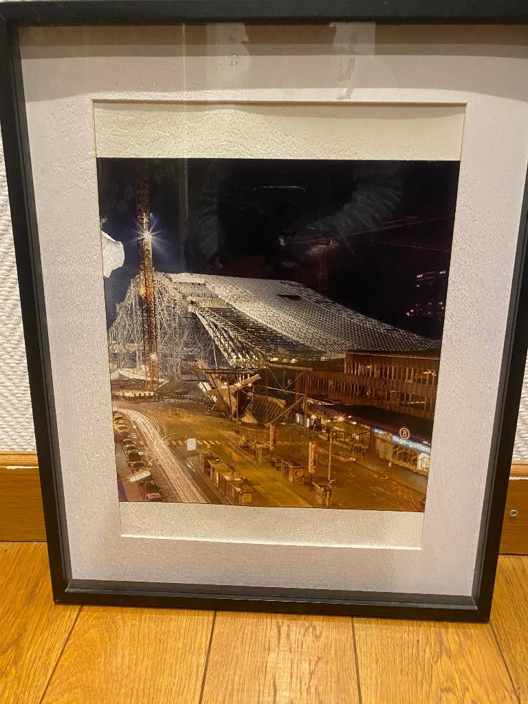 Photo RARE construction gare des guillemins de nuit. Inédit., Enlèvement