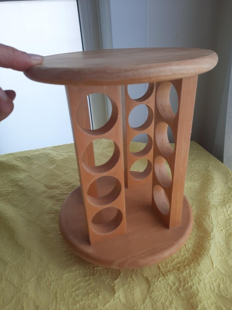 Colonne tournant à épices en bois pour 16 pots, Enlèvement, Comme neuf