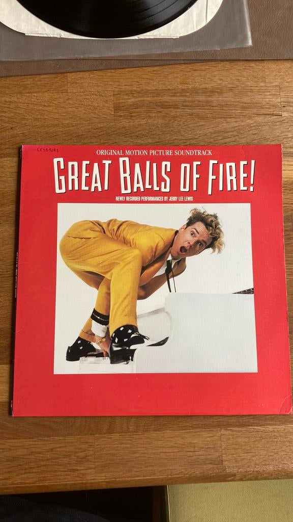 LP: SOUNDTRACK GREAT BALLS OF FIRE  JERRY LEE LEWIS, Cd's en Dvd's, Ophalen of Verzenden, Gebruikt