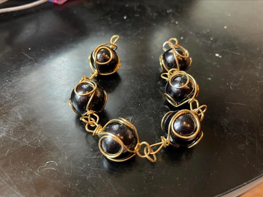 Bracelet avec or et perles, Enlèvement ou Envoi, Comme neuf, Or