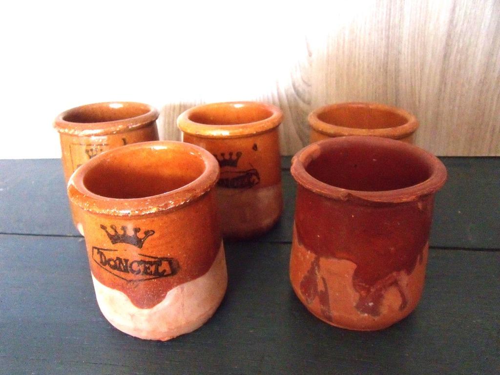 5 petits pots terre cuite Doncel, Enlèvement