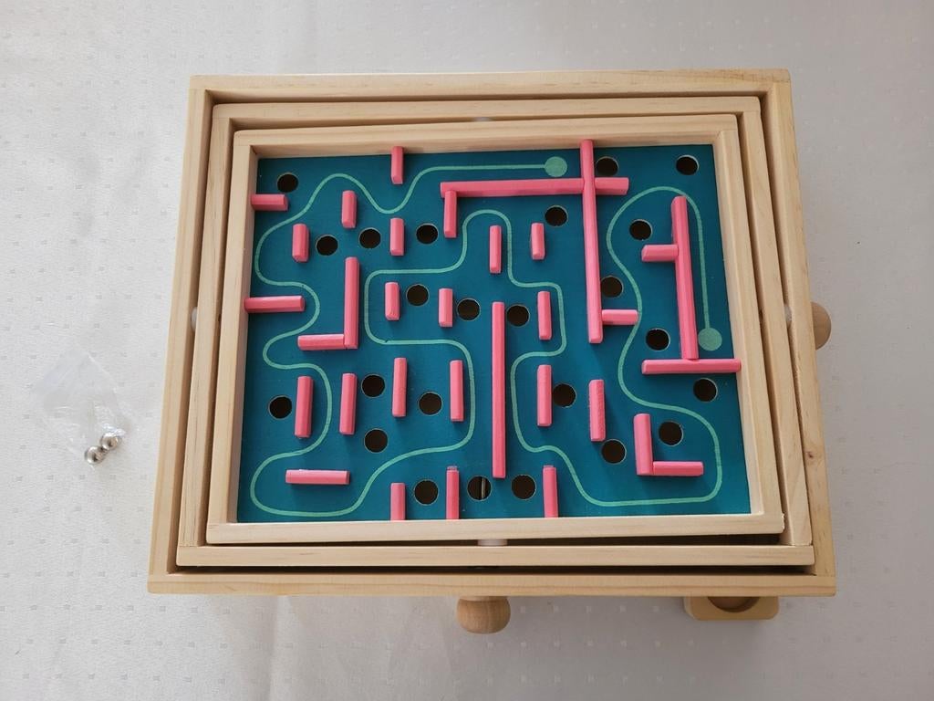 Labyrint spel in hout, Kinderen en Baby's, Speelgoed | Houten speelgoed, Ophalen, Zo goed als nieuw, Overige typen