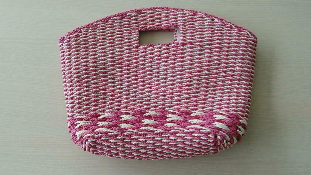 Roze gevlochten boodschappenmandje (39 cm x 27 cm x 10 cm), Ophalen of Verzenden, Nieuw, Roze, Shopper
