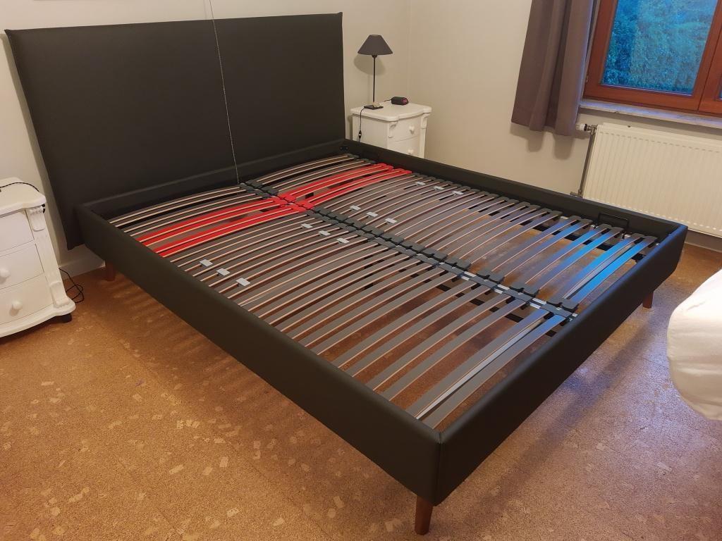 Bedkader donkergroen Cadre de lit vert foncé 180x220 cm, Comme neuf, 180 cm, Deux personnes, 220 cm