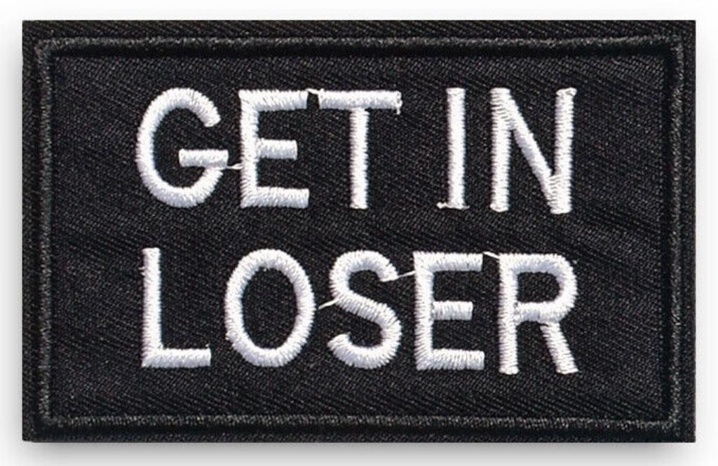 Patch biker - Get In Loser - 78 x 50 mm, Ophalen of Verzenden, Nieuw