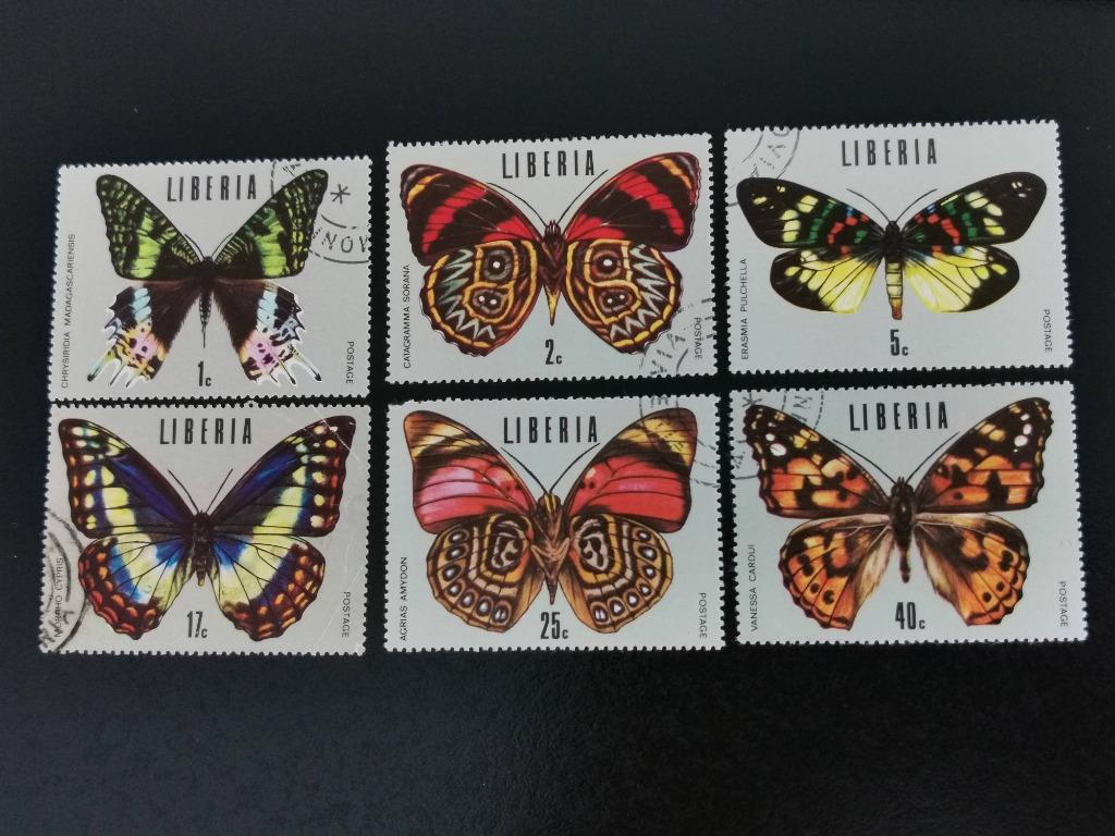 Liberia 1974 - insectes - papillons, Enlèvement ou Envoi, Autres pays, Affranchi