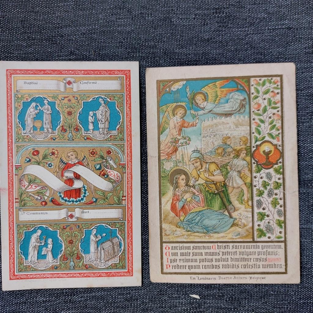 2 oude bidprentjes, Enlèvement ou Envoi