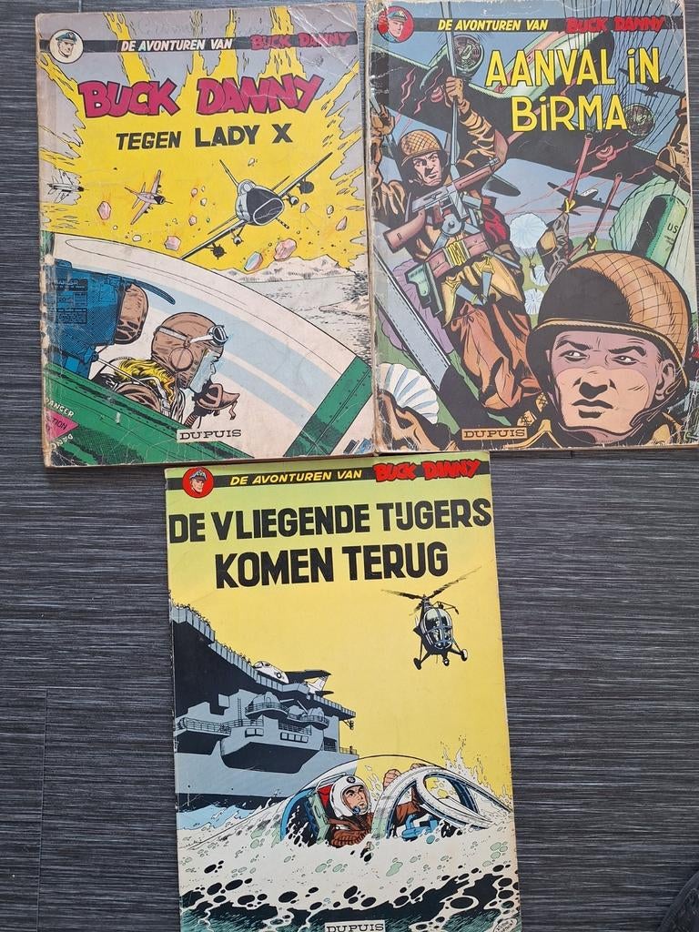 3 strips Buck Danny, Ophalen, Zo goed als nieuw
