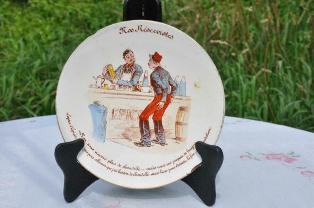 §  assiette parlante Lunéville série les réservistes (1), Antiquités & Art, Enlèvement ou Envoi