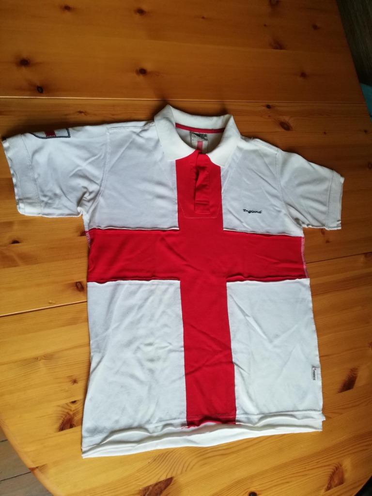 Polo de l'équipe d'Angleterre rouge/blanc Taille M, Enlèvement ou Envoi, Porté, Blanc, Taille 48/50 (M)