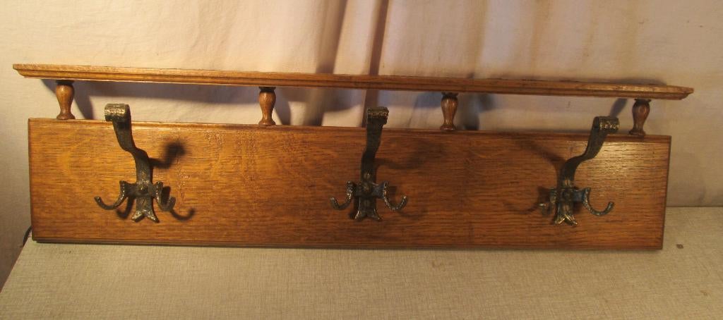 Leuke Retro Houten wandkapstok - 76x22, Huis en Inrichting, Ophalen of Verzenden, Zo goed als nieuw, Hout, Wandkapstok