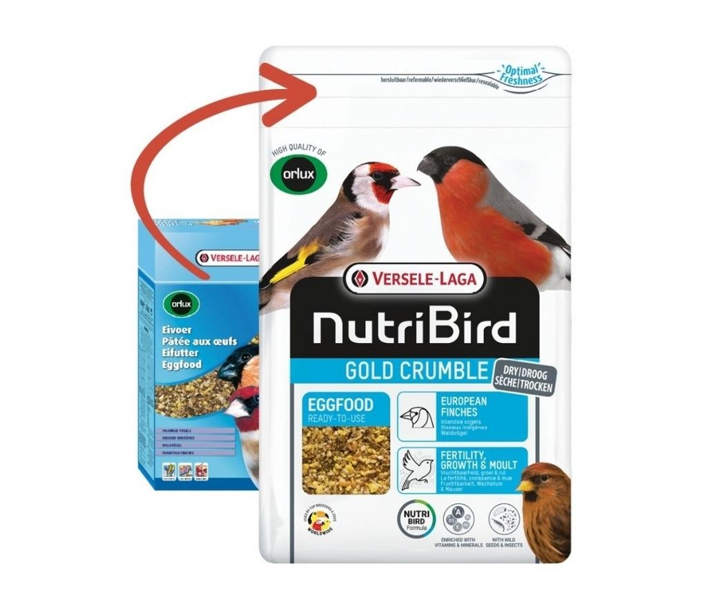 Nutribird Gold Crumble Inlandse Vogels 800 gram ( Orlux Droo, Dieren en Toebehoren, Ophalen