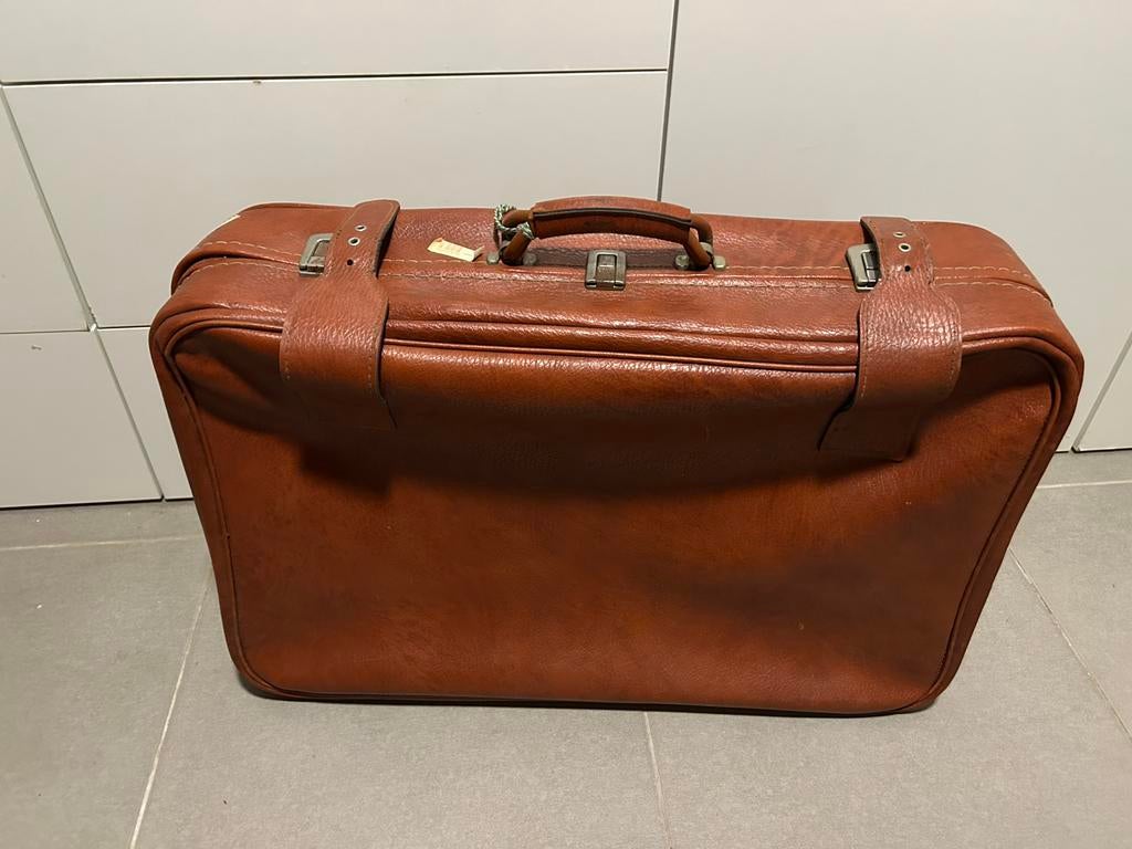 Vintage koffer - bruin/cognac kleur, Enlèvement, Utilisé