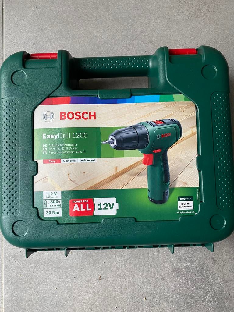 Bosch EasyDrill 1200 accu schroefboormachine + lader. Nieuw!, Nieuw, Boormachine, Klopboormechanisme