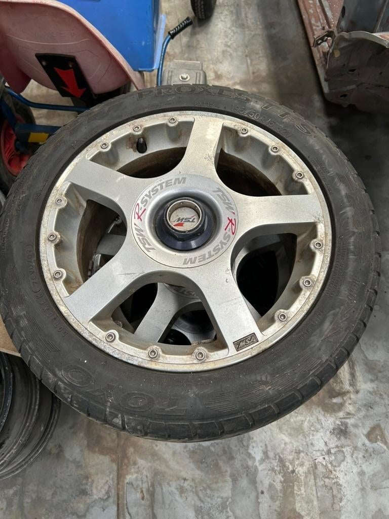 Set 4 TSW R-System velgen 15” –Peugeot 205 GTI + Toyo banden, Auto-onderdelen, Banden en Velgen, Ophalen, Gebruikt, 15 inch, Velg(en)