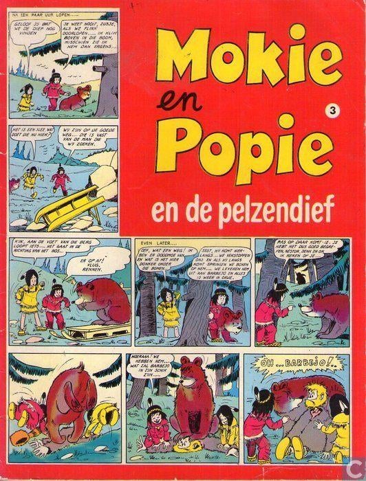 Mokie en Pokie 3) Mokie en Pokie en de pelzendief - 1e druk, Eén stripboek, Ophalen of Verzenden, Gelezen