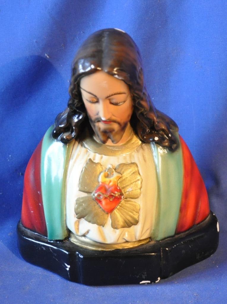 petit buste christ sacre coeur en platre A.Togneri, Antiek en Kunst, Ophalen of Verzenden
