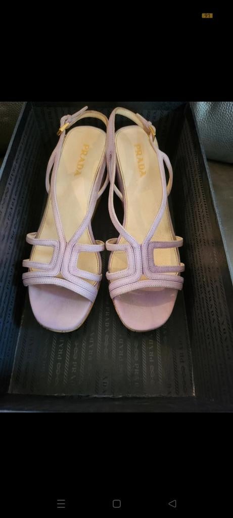 PRADA, prachtige plateau wedge schoenen met doos 38, Prada, Ophalen of Verzenden, Zo goed als nieuw, Schoenen met hoge hakken