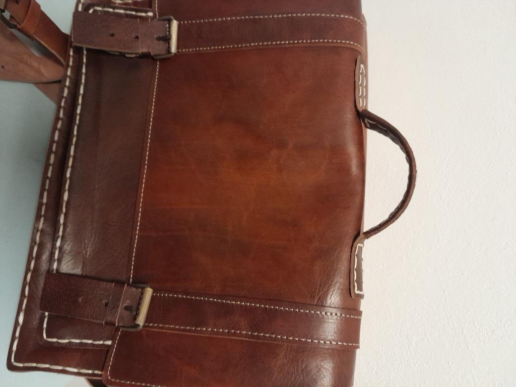 Leer schoudertas, Ophalen, Nieuw, Bruin, Leer