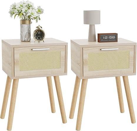Set van 2 bohemien rotan nachtkastjes | GRATIS LEVERING