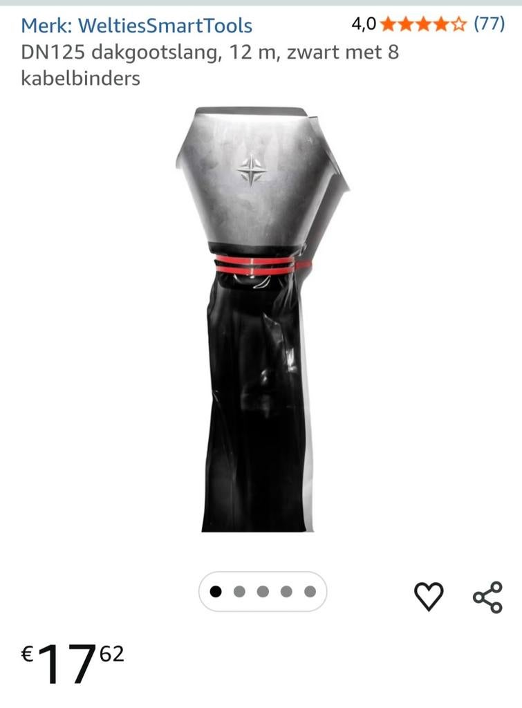 Flexibele regenpijp 11m - nieuw!, Ophalen