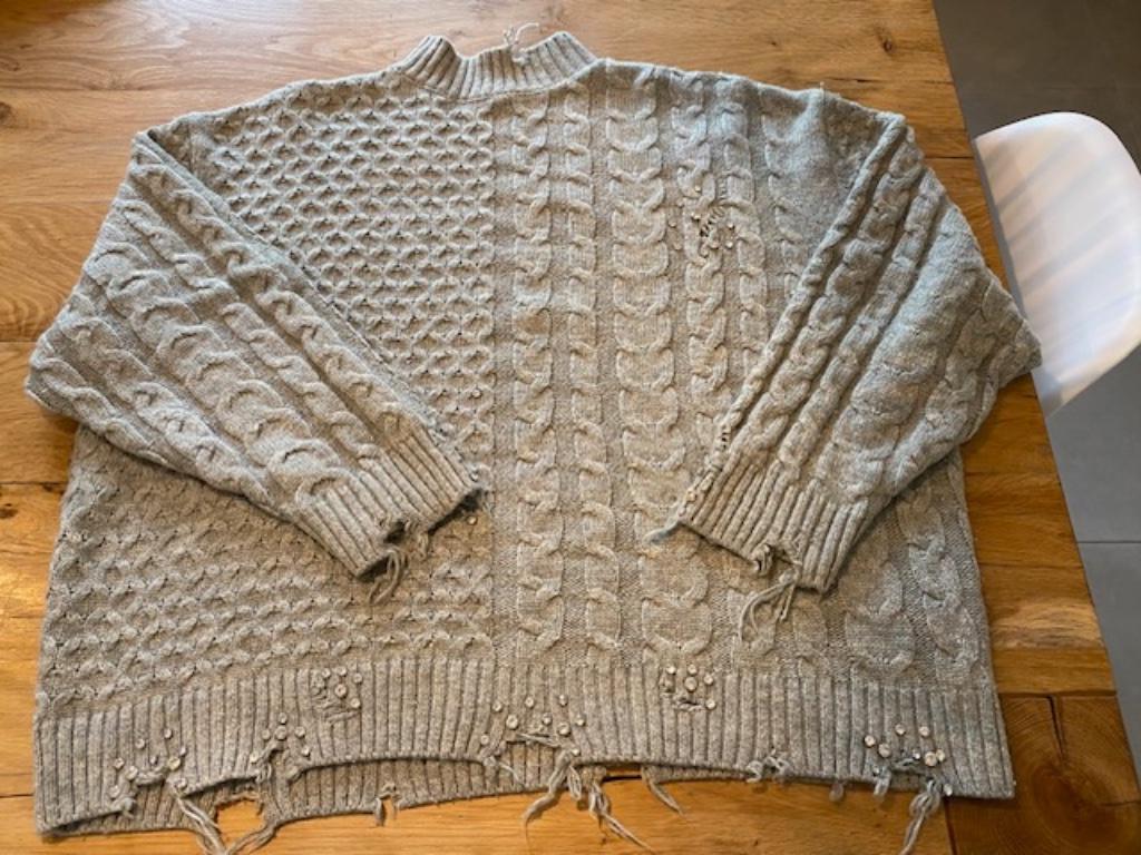 Grijze trui met strass Zara, Zara, Ophalen of Verzenden, Maat 36 (S), Grijs