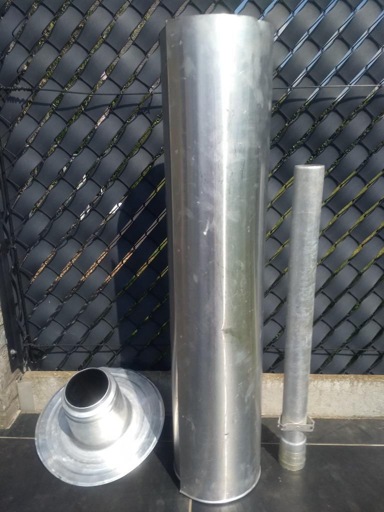 Conduits de cheminée en aluminium hauteur 3 x 1 m + raccords, Enlèvement ou Envoi, Comme neuf, Extracteur
