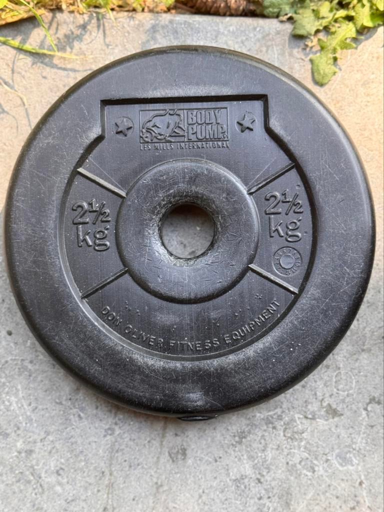 Halterschijf 2,5 kg of 2kg met 20mm boring, Ophalen, Zo goed als nieuw, Halterschijven