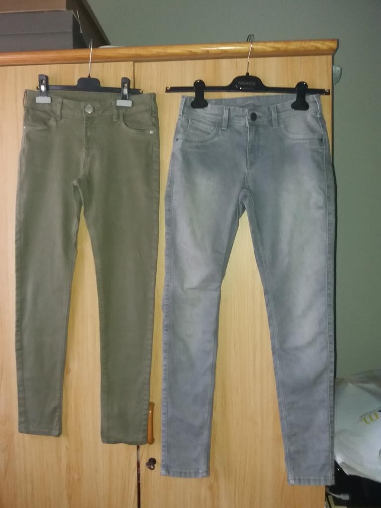 2 meisjesjeans maat 164, Ophalen of Verzenden, Zo goed als nieuw