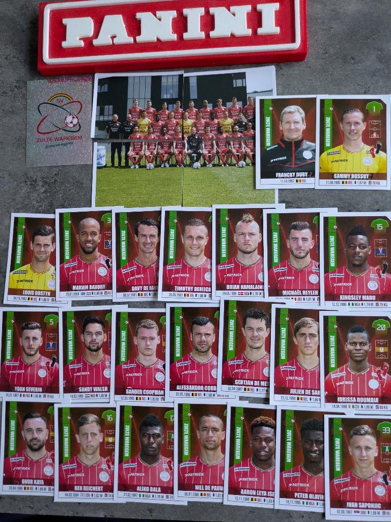 Panini FOOTBALL 2018 STICKERS 28X WAREGEM Z.VOETBAL, Ophalen of Verzenden, Nieuw
