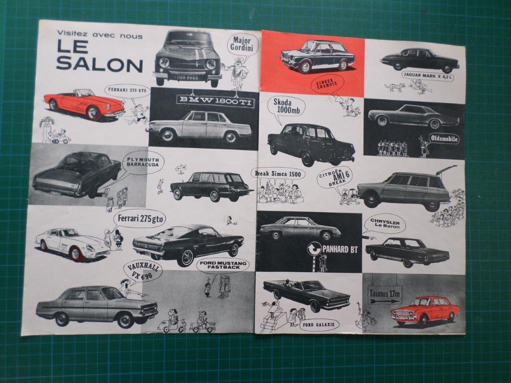 Salon automobile - nouveautés 1965 - publicité papier, Enlèvement ou Envoi, Utilisé, Autres types