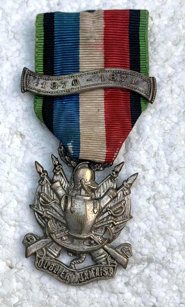 Medaille, Franse 1870-1871 Oorlogsveteranen medaille, Verzamelen, Ophalen of Verzenden, Landmacht, Lintje, Medaille of Wings