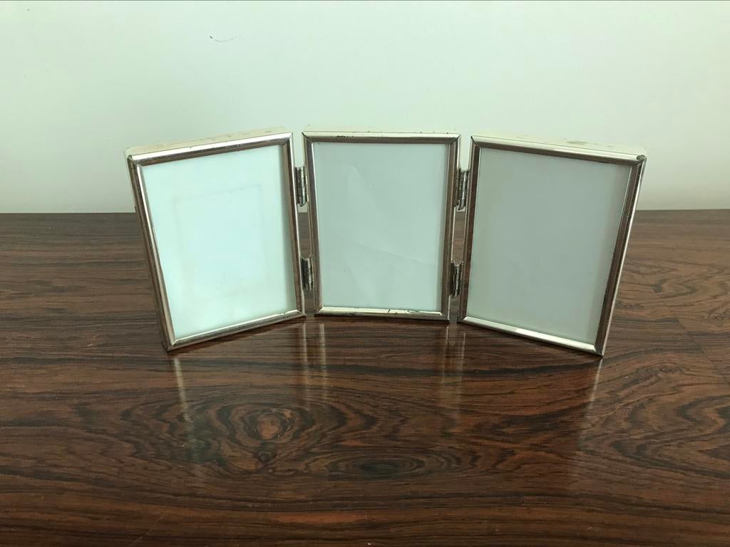 Lijst kader drieluik met glas zilver kleurig, Enlèvement ou Envoi