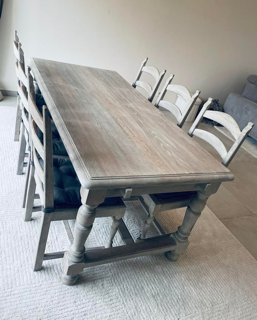Eiken tafel met 6stoelen, Huis en Inrichting, Ophalen, Zo goed als nieuw