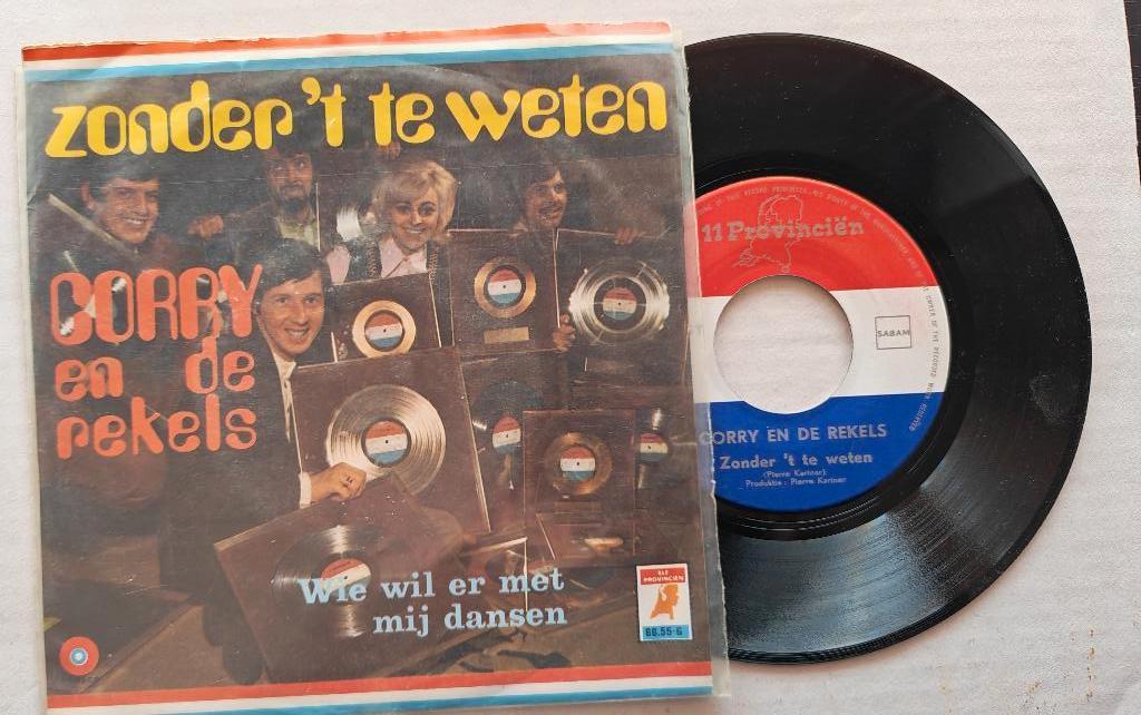 CORRY & DE REKELS - Zonder 't te weten (45t), 7 inch, Single, Ophalen of Verzenden, Zo goed als nieuw