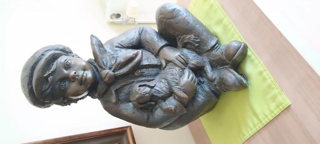 bronzen mannetje weegt 28 kg. getekend, Enlèvement, Comme neuf
