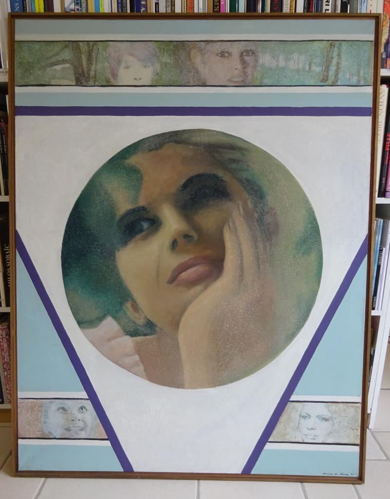Maurice De Clercq, doek, 100 x 130, Rêverie '72 Pop Art, Antiek en Kunst, Kunst | Schilderijen | Modern, Ophalen