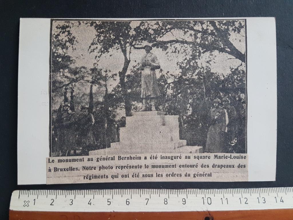 Coupure : Monument Bruxelles Général Bernheim, Collections, Objets militaires | Général, Envoi, Armée de terre, Photo ou Poster