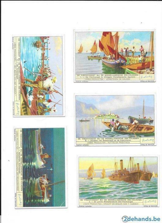 Liebig de vischvangst bij de Middellandsche zee volkeren, Verzamelen, Merken en Reclamevoorwerpen, Verzenden, Gebruikt