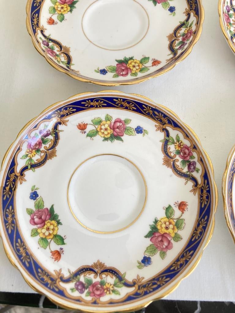 4 soucoupes à fleurs en porcelaine anglaise fine toscane, Enlèvement ou Envoi