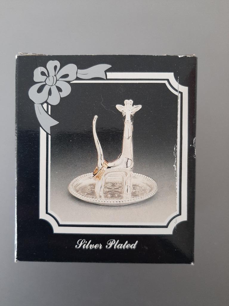Giraf ringenhouder Giraffe Ring minder silver plated, Ophalen of Verzenden, Zo goed als nieuw, Zilver, Dame