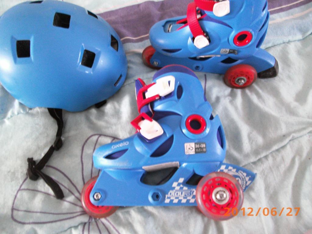 Rollers et casque pour enfants a vendre, Sports & Fitness, Autres marques, Réglable, Enlèvement, Utilisé