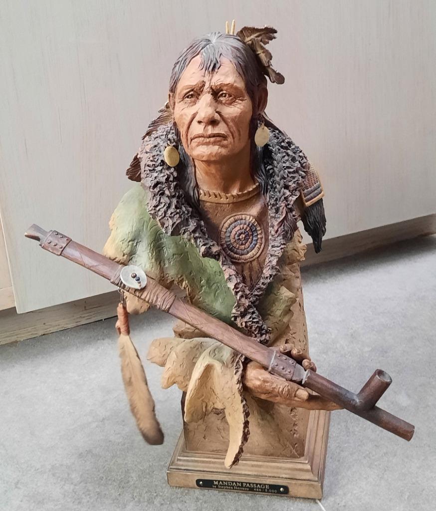 Beeld Indiaan - Mandan Passage - Native American, Antiek en Kunst, Kunst | Beelden en Houtsnijwerken, Ophalen of Verzenden, Beeld