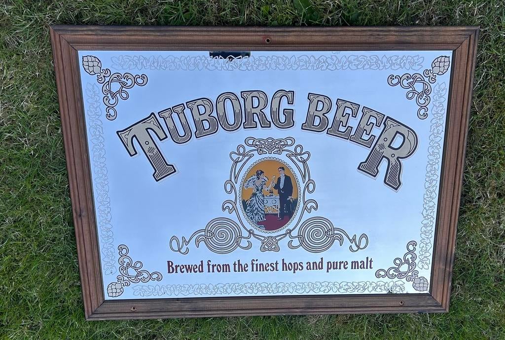Spiegel Tuborg beer - 77 cm op 57 cm, Ophalen, Zo goed als nieuw