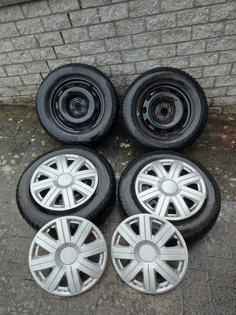 5x100 velgen met all season banden en wieldoppen, Auto-onderdelen, Ophalen, All Season, Band(en)