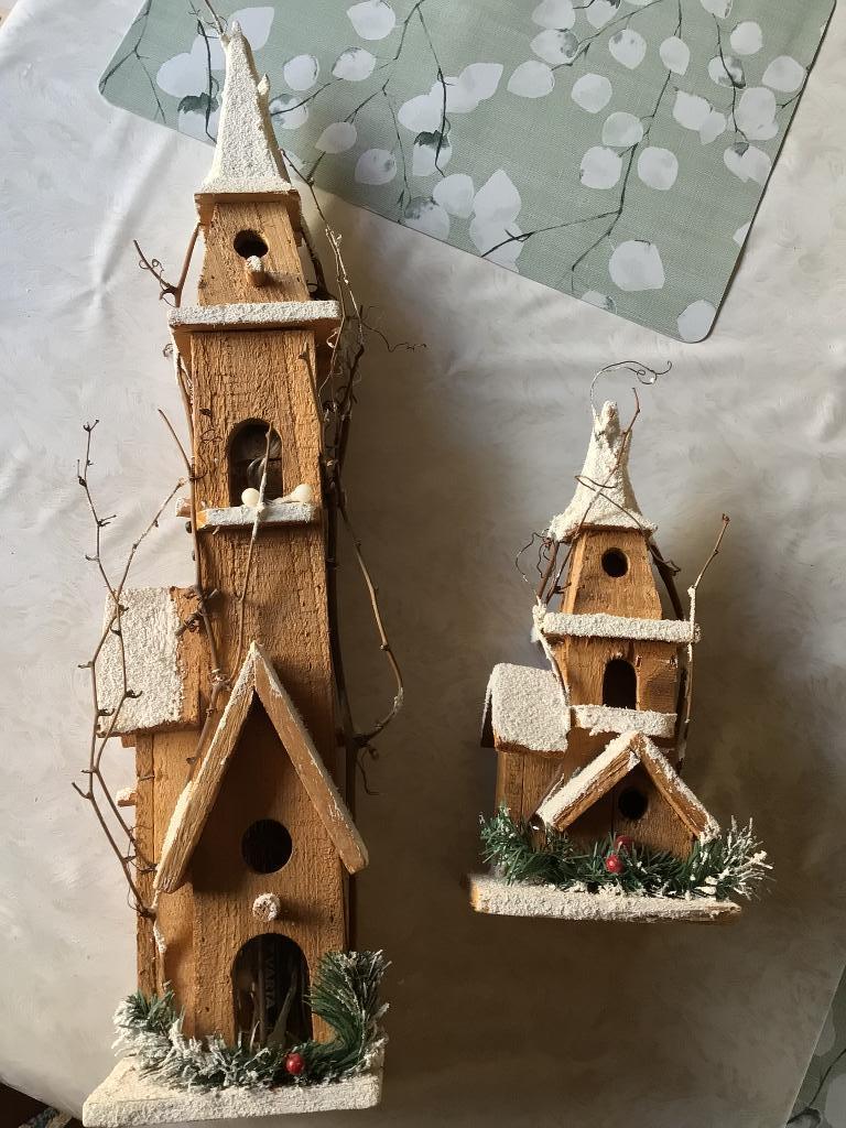 Kerst ambacht gemaakte huisjes kerk, Diversen, Ophalen of Verzenden