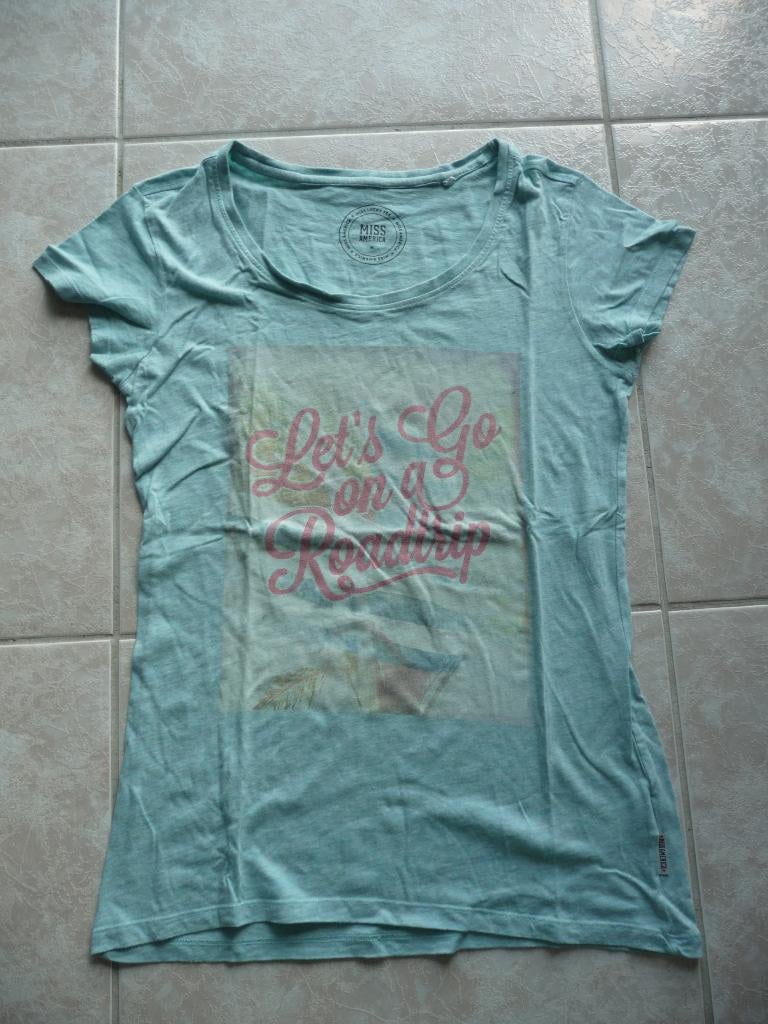 T-shirt Miss America, Maat 38/40 (M), Blauw, Ophalen of Verzenden, Zo goed als nieuw