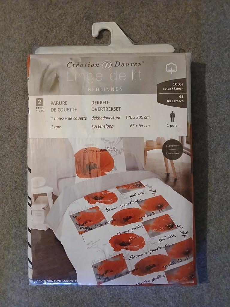 Housse de couette en coton à motif coquelicot pour 1 person, Neuf, Housse de couette, Une personne, Enlèvement